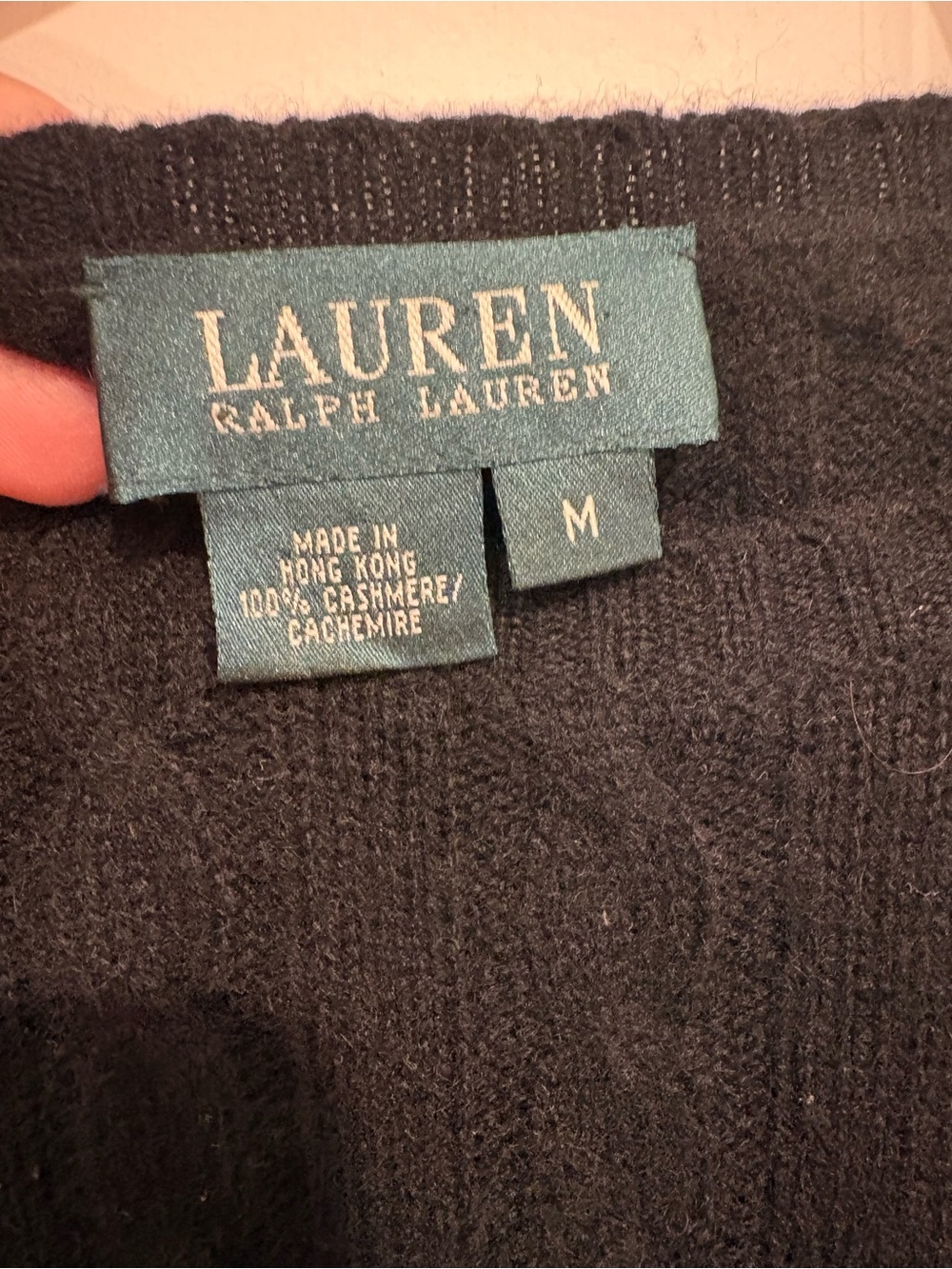 Lauren Ralph womens Black Cable Knit Crewneck Sweater - Picture 3 of 4